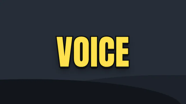 The One word caption template reading “A voice for every word.”
