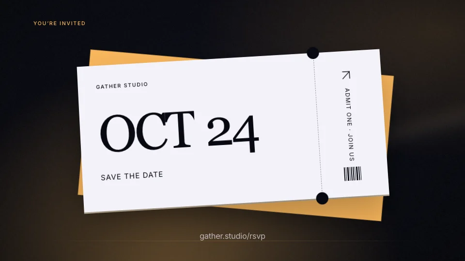 Frame from “Be there — Event Invitation”