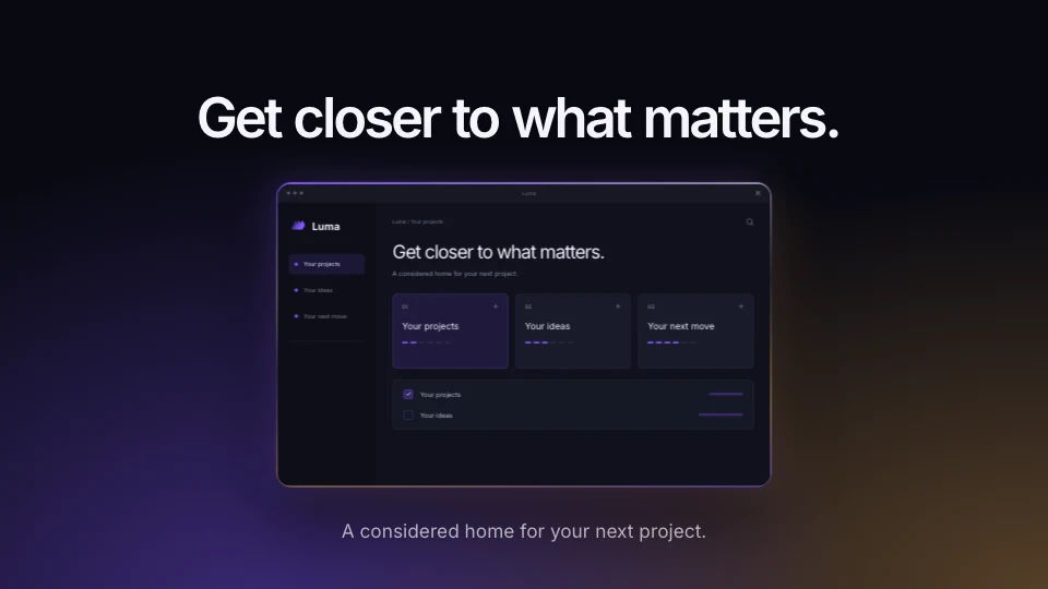 Frame from “Luma — Into the product”